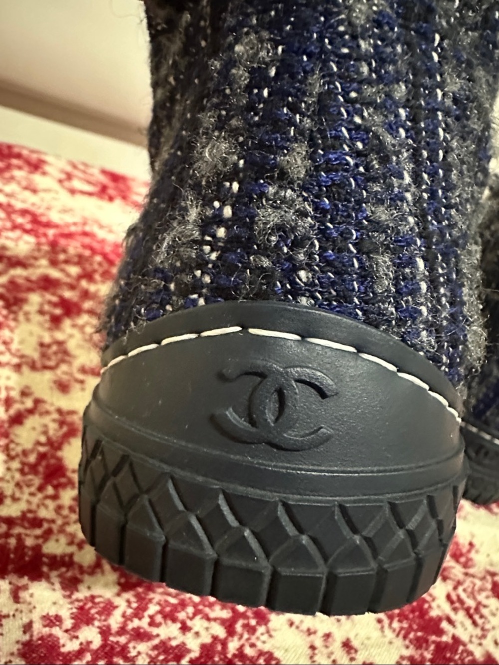 Chanel  Navy High-Top Sneakers - Picture 5 of 12